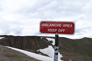 Avalanche Area Keep off Sign in Black Canyon of the Gunnison National Park
