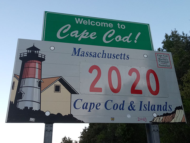 Welcome to Cape Cod 2020 sign.