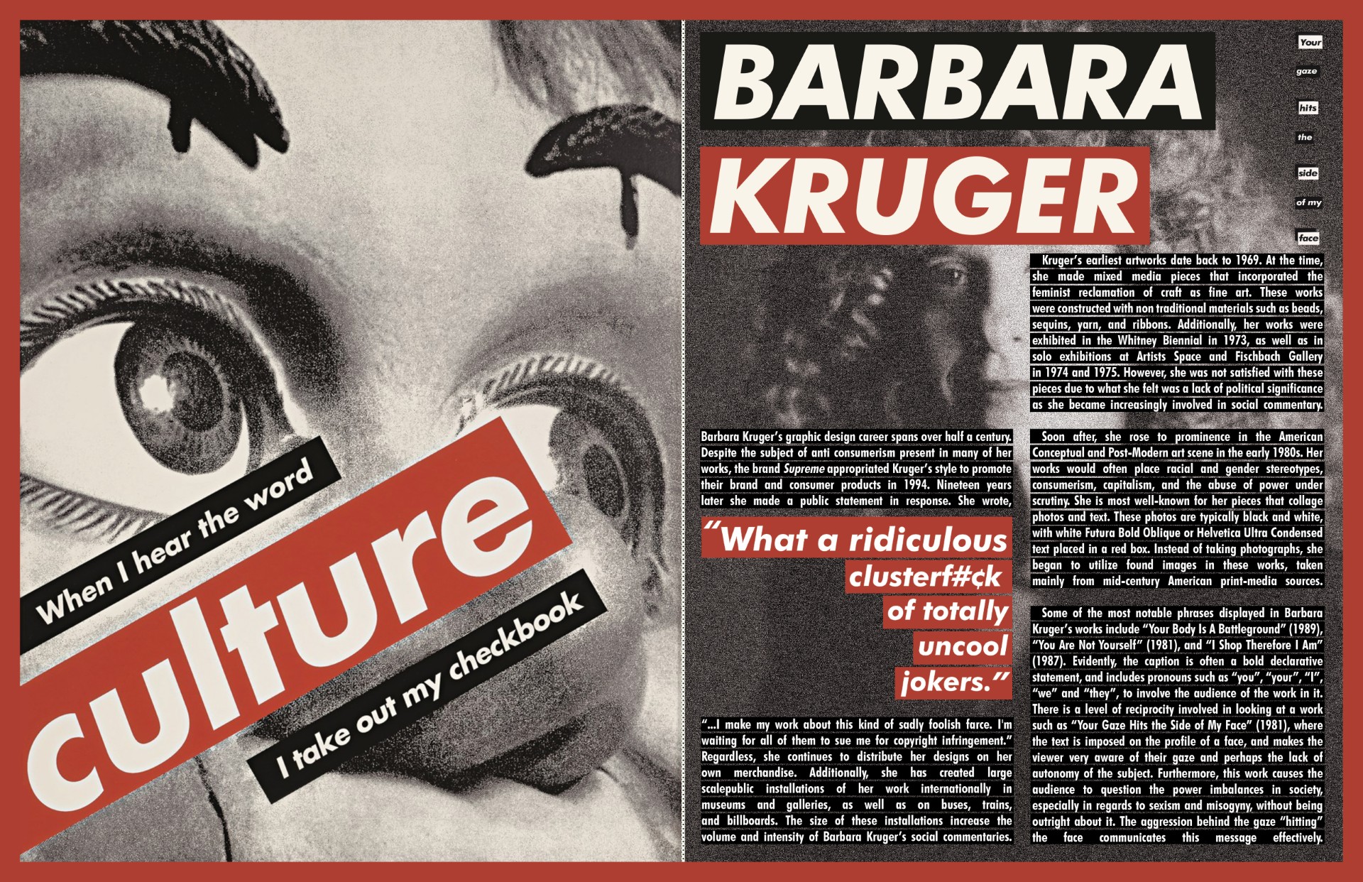 Barbara Kruger Magazine Spread thumbnail