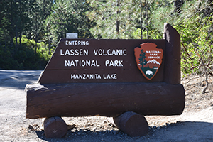 Lassen Volcanic National Park entrance sign