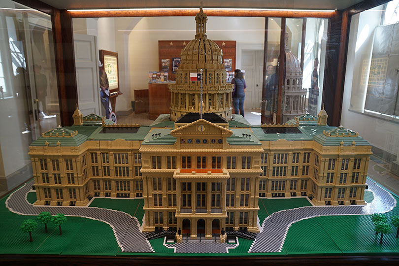 Lego version of the Texas Capitol building.