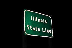 Illinois State Line sign