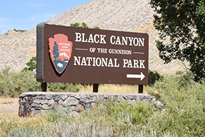 Black Canyon of the Gunnison National Park entrance sign